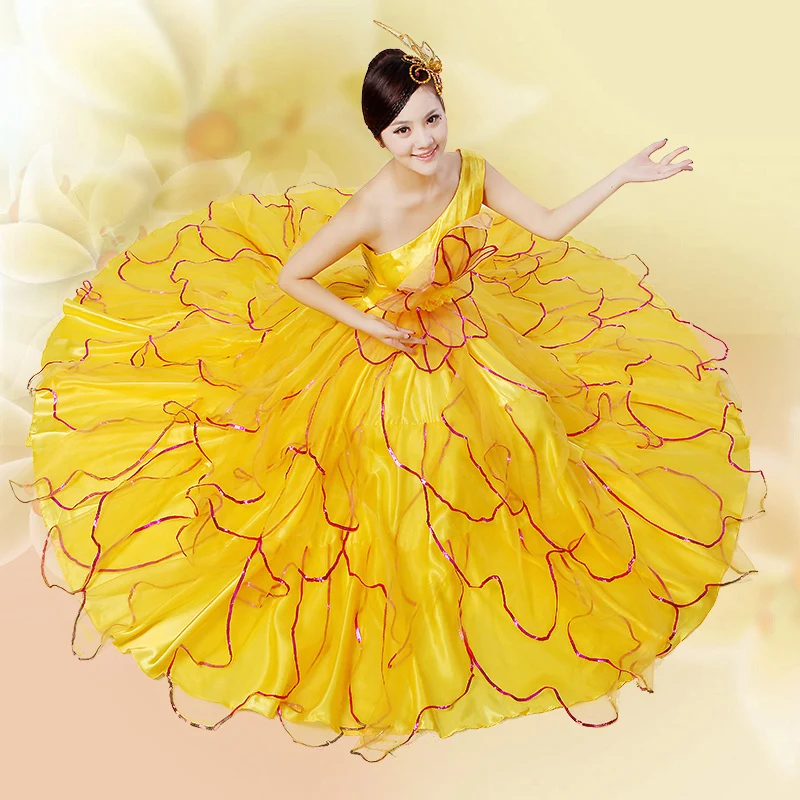 Танцевальный Костюм для фламенко расширенное платье современная танцевальная