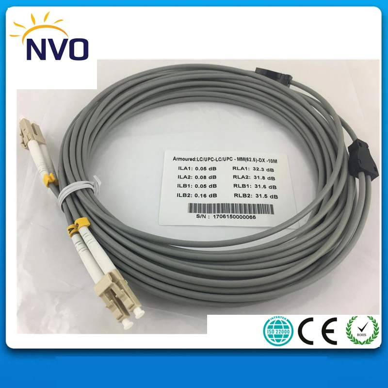 10 шт./лот LC/UPC-LC/UPC мм (62 5/125) DX Dia: 3 0 L: м ПВХ куртка серый бронированный двухъядерный