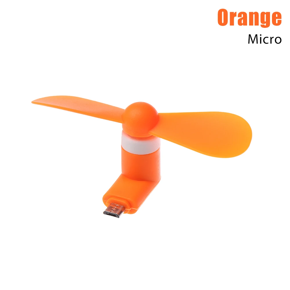 Orange - Micro 1 шт. тип-c мобильный телефон мини вентилятор охлаждения супер немой для USB C/Micro USB/Android 4*9*1,5 см портативный мини вентилятор открытый инструмент - Цвет: Orange - Micro