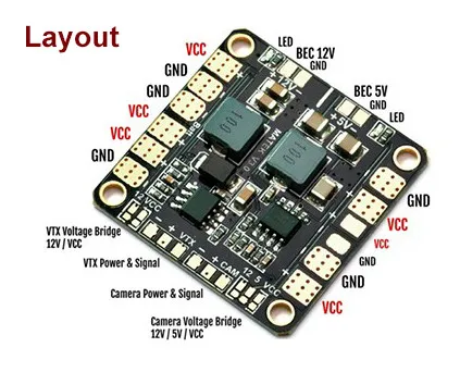 Мини концентратор питания с 5V BEC PDB и 12V распределительная плата мультикоптера|power