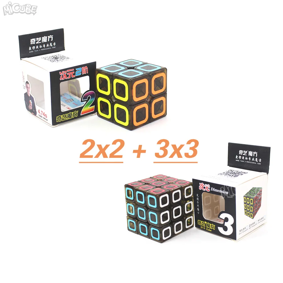2x2 and 3x3 Qiyi куб 2x2 3x3 4x4 5x5 Ciyuan магический скоростной Куб прозрачный черный размерные игрушки для детей QizhengS - Цвет: 2x2 and 3x3
