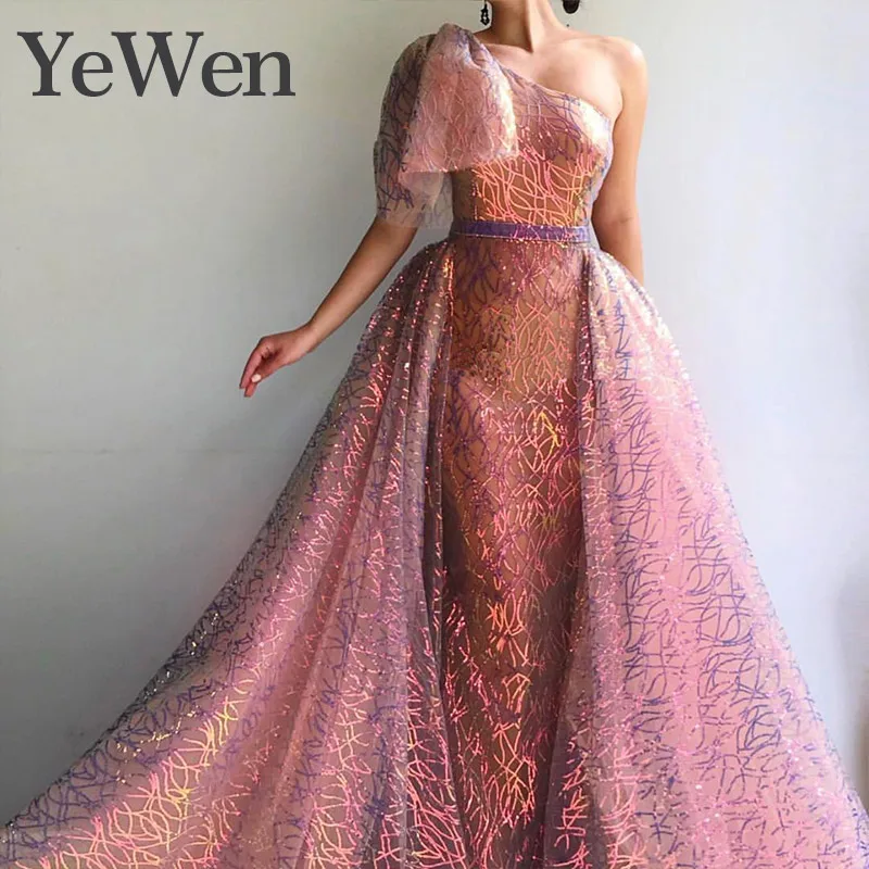 Дубайские вечерние платья с одним плечом дизайн 2019 Бальные русалки кружевные для