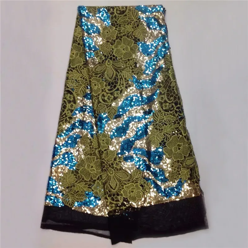Высокий класс кружевная ткань с пайетками оптовая продажа хороший африканский