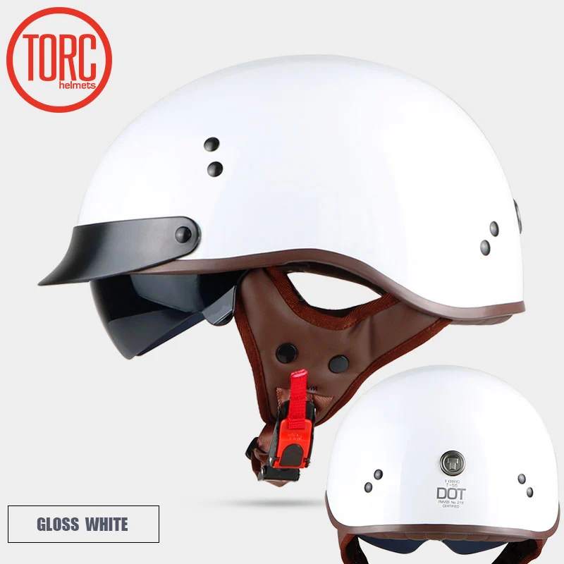 TORC Винтаж moto rcycle классический шлем Ретро Скутер половина со встроенным козырьком