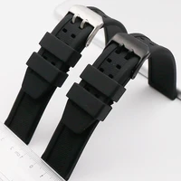 pin buckle silicone strap male 23mm watch accessories for luminos 3051 3150 3080 8800 waterproof rubber watch strap watch band