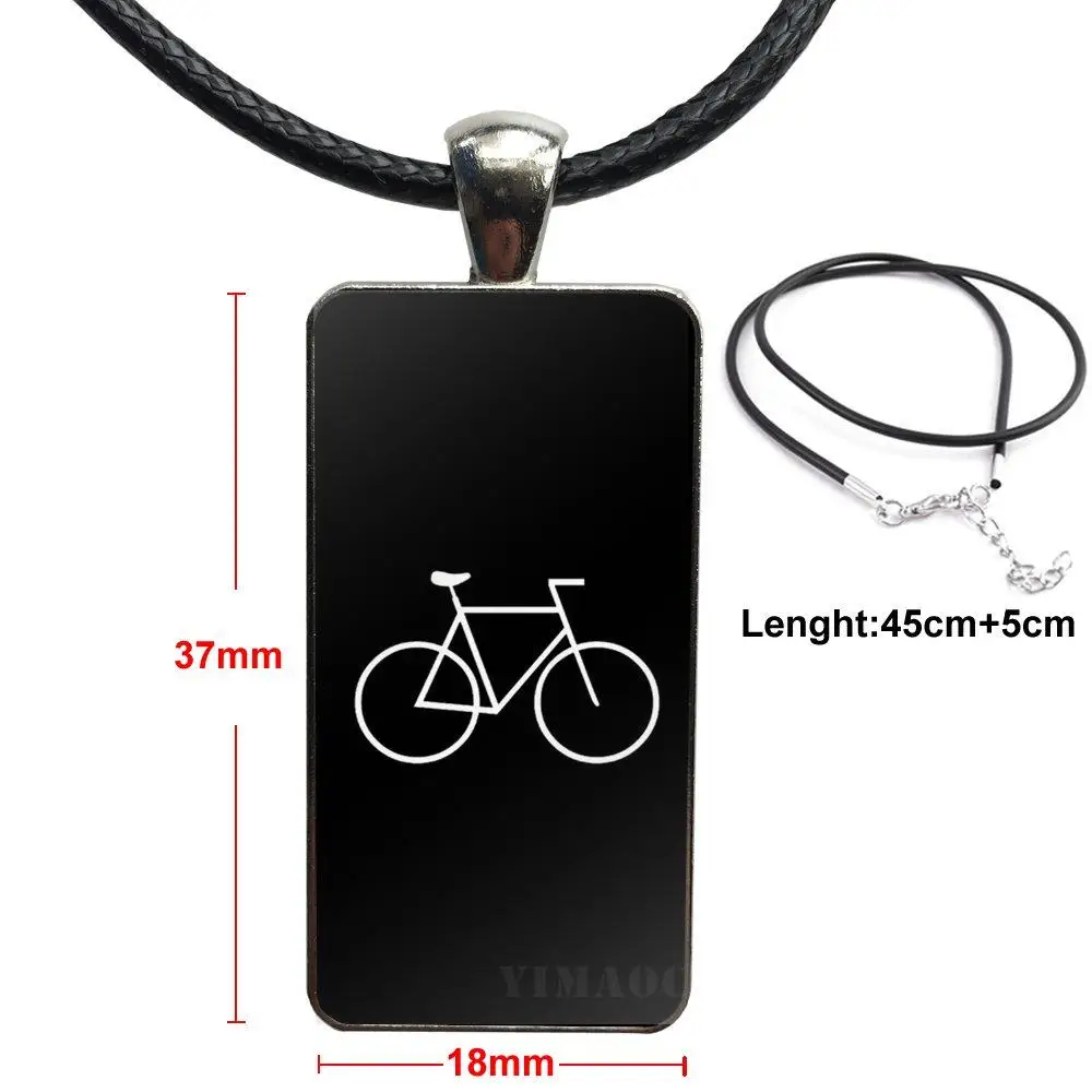 Fashion Glass Cabochon Pendant Rectangle Necklace Choker Jewelry For Women Girls Handmade Bicycle Style | Украшения и аксессуары