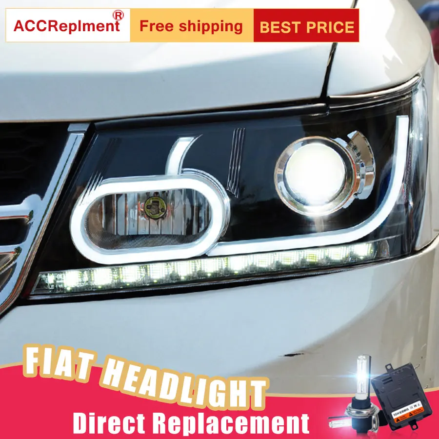 2Pcs LED Headlights For Dodge Journey 2009-2016 led car lights Angel eyes xenon HID KIT Fog Daytime Running Lights | Автомобили и