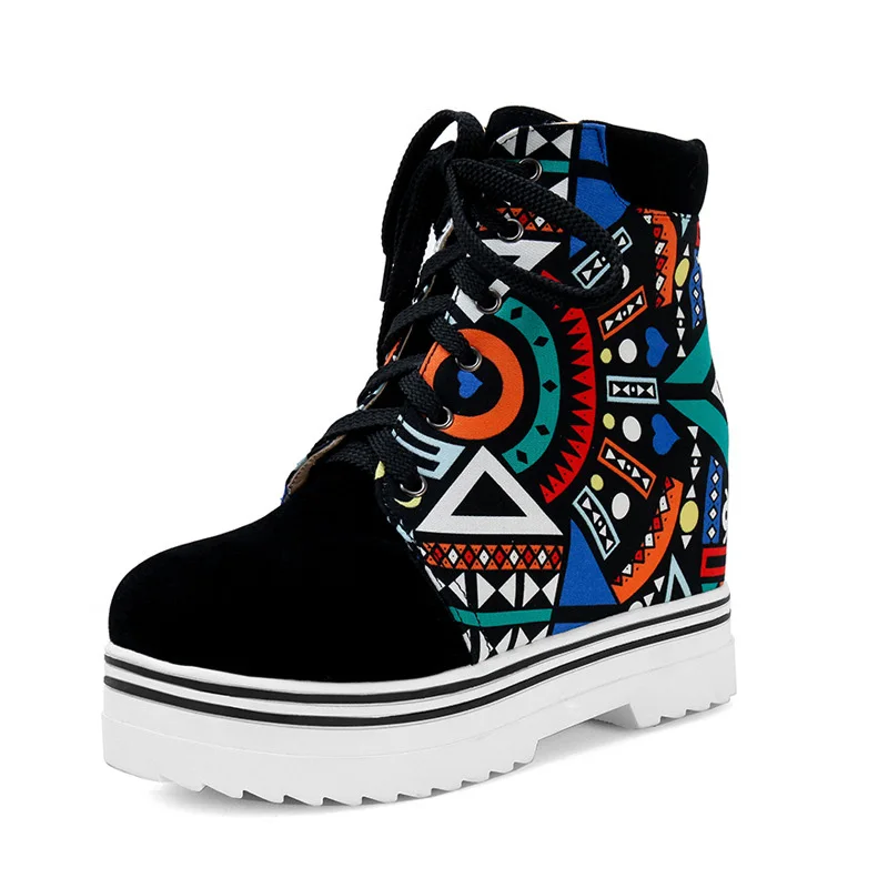 Женская обувь Необычные ботинки на невидимом каблуке с хроматическим