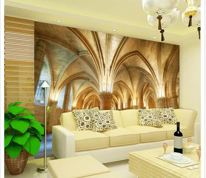 Пользовательские фото обои 3d tv фрески 3D Европейский церковный купол фон