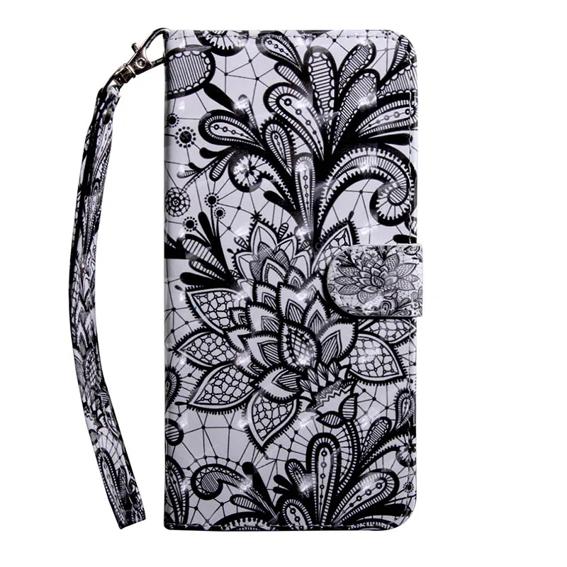 Black Lace Чехол для iphone 6, для huawei Honor View 10, V10, 8X, 7X, 7C, 7A, 7 S, Y6 Pro,, P9 Lite, мини-кошелек, чехол, чехол для Honor Play, Fundas, B332 - Цвет: Black Lace