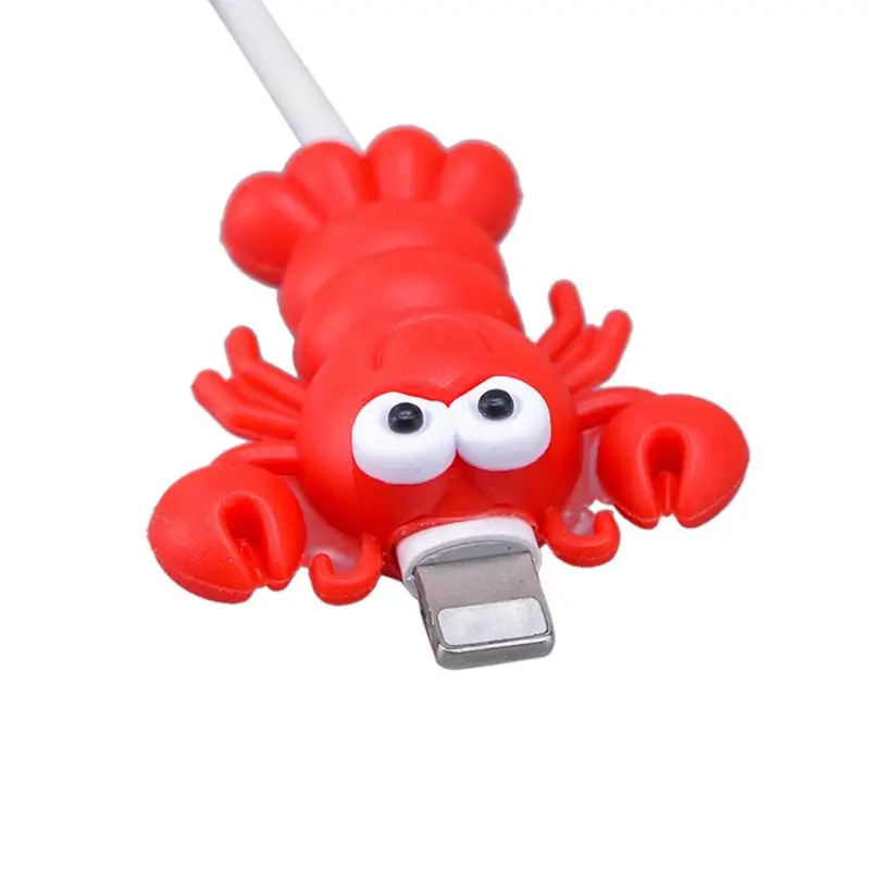 1 Милый usb-кабель для зарядного устройства в форме насекомых, защитный чехол, мягкий силиконовый кабель для передачи данных, защитный Шнур для iPhone, смартфон - Цвет: 1