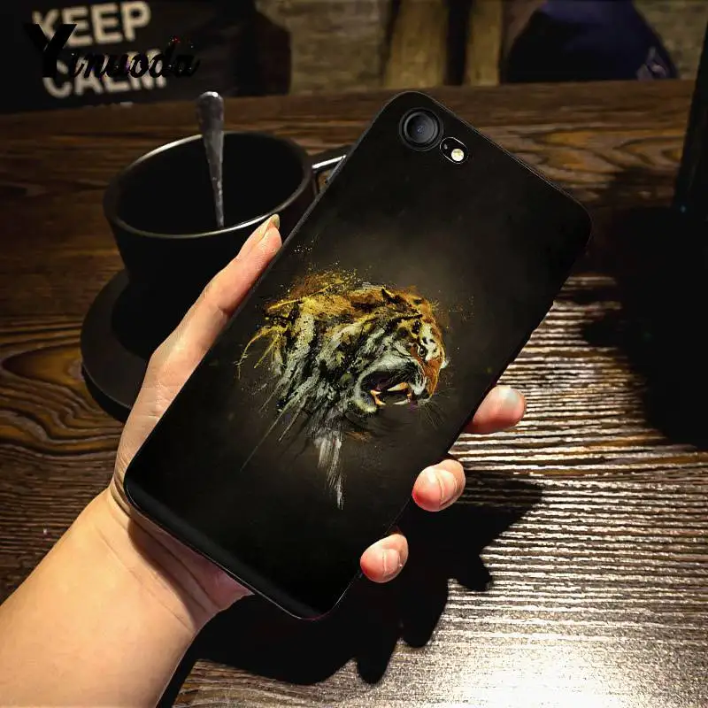 Yinuoda свирепый Волк и тигр Coque Shell DIY красочный чехол для телефона для iPhone 7X6 6S 8 Plus 5 5S SE 5C 11 11pro 11promax