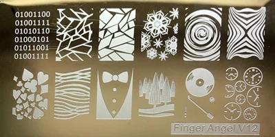 1 ШТ. 6*12 СМ Ногтей Штамповки Пластин Konad Штамповка Nail Art Маникюр Шаблон Ногтей Stamp плиты трафареты для ногтей - Цвет: FingerAngelV12