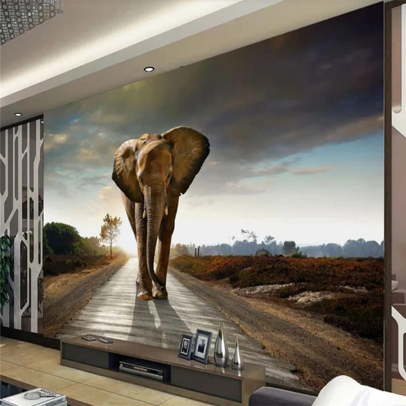 3d фотообои на заказ с изображением слона | Обустройство дома