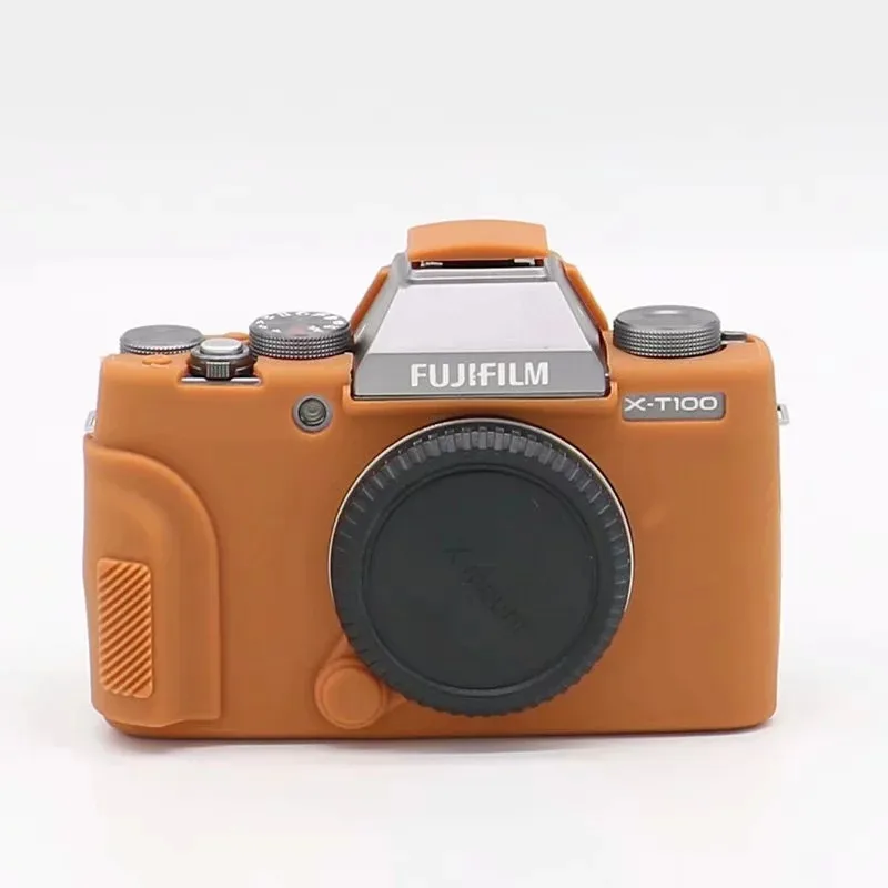 brown Мягкий защитный чехол для камеры Fuji XT100 резиновый чехол для камеры Fujifilm XT100 беззеркальная система Камера Сумка Чехол - Цвет: brown