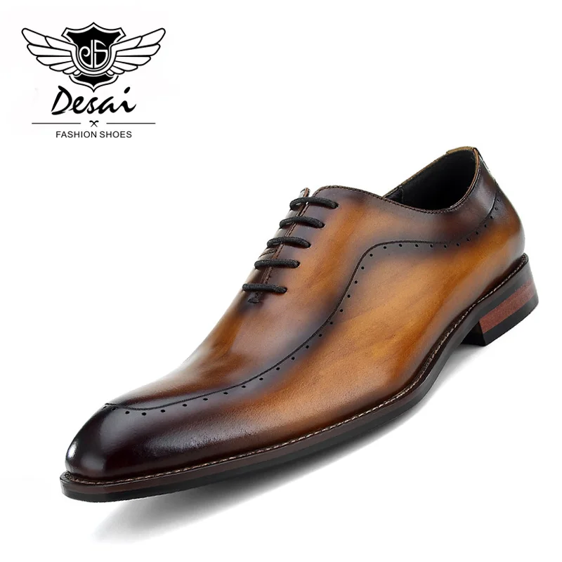 

Desai 2021 New Arrivals Men's Business Dress Shoes Carved British Pointed Toe Lace Up Formal Leather Shoes for Men Hot Sale