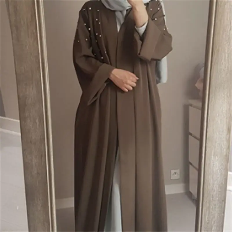 Zogaa открытым Абая в Дубае кимоно бусинами исламские юбки длинные платья для