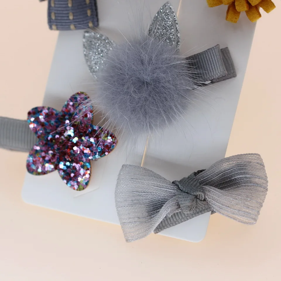 isnice toddlers kids Children Animal Bow SAFE Barrettes Hair Accessories Headwear girls flowers hair clips cartoon hairpins | Детская