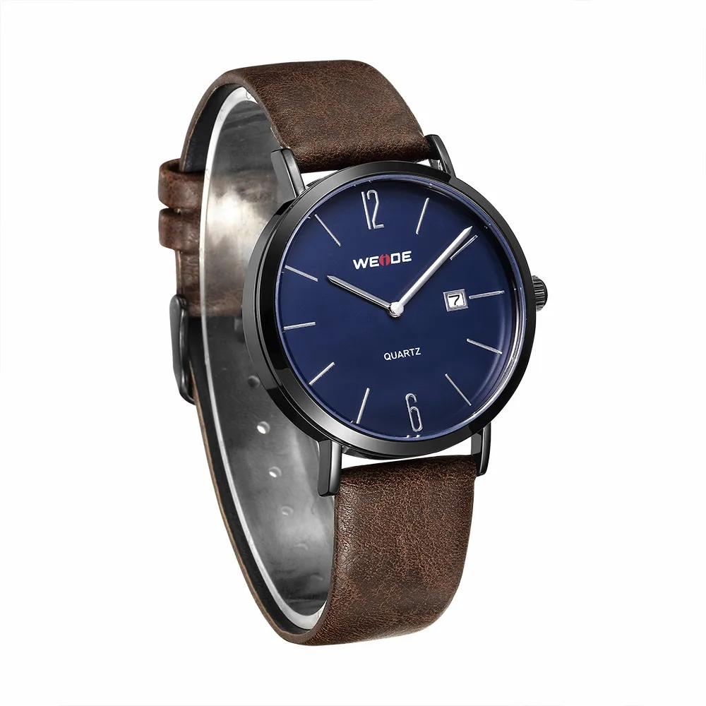 WEIDE 2019 PU ремешок Мужские Аналоговые Кварцевые спортивные наручные часы