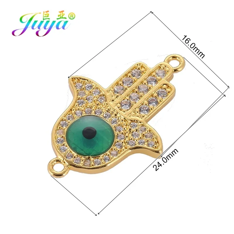 Gold Juya DIY аксессуары для ювелирных изделий, принадлежности для рук Хамса, сглаза, очаровательные соединители для женщин и мужчин, классический турецкий материал для изготовления ювелирных изделий - Цвет: Gold