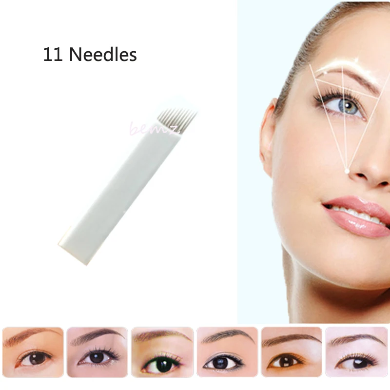 20 шт. 11Pin иглы для перманентного макияжа бровей|needle blade|blades for microbladingpermanent makeup blade |