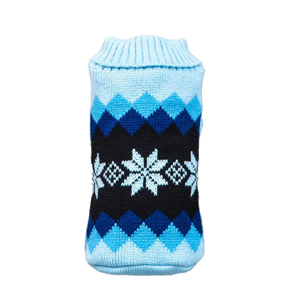 Blue Свитер для собаки, шерсть, удобный, для собаки, кошки, зимний, теплый, водолазка, пальто, костюм, одежда для питомца, одежда для собак# R5 - Цвет: Blue