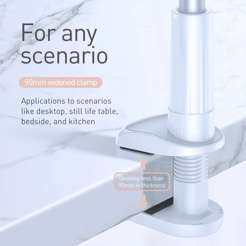 baseus 360 rotating flexible long arm lazy phone holder for iphone xiaomi adjustable desktop bed tablet clip mobile phone holder free global shipping