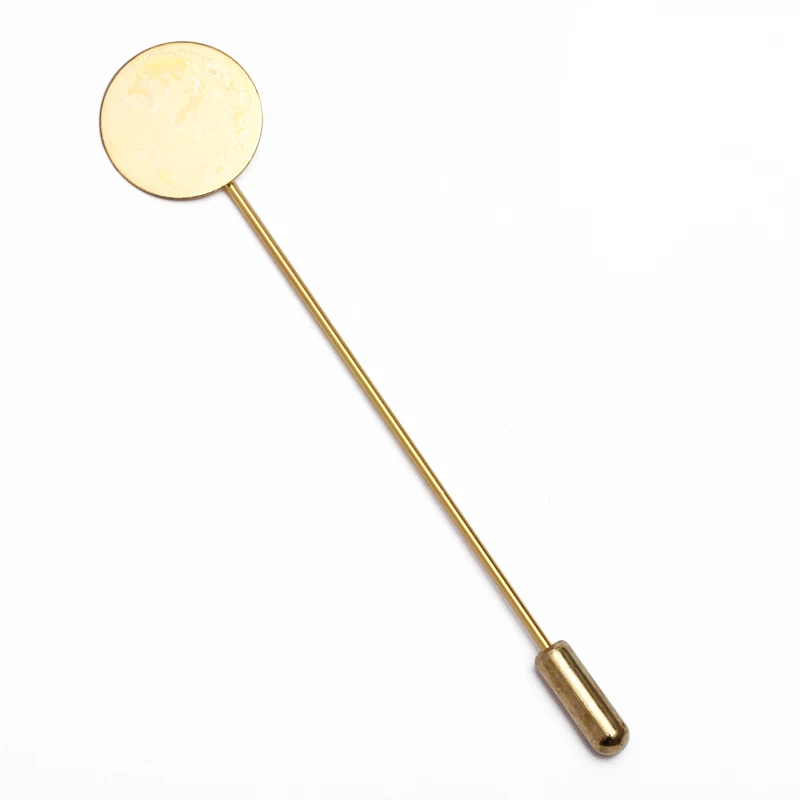 Gold 10pcs 10 15mm Silver Tone Round Blank Brooch Bases Tray Lapel Stick Brooch Safety Pin Needle for DIY Costume Jewelry Accessories - Цвет: Gold