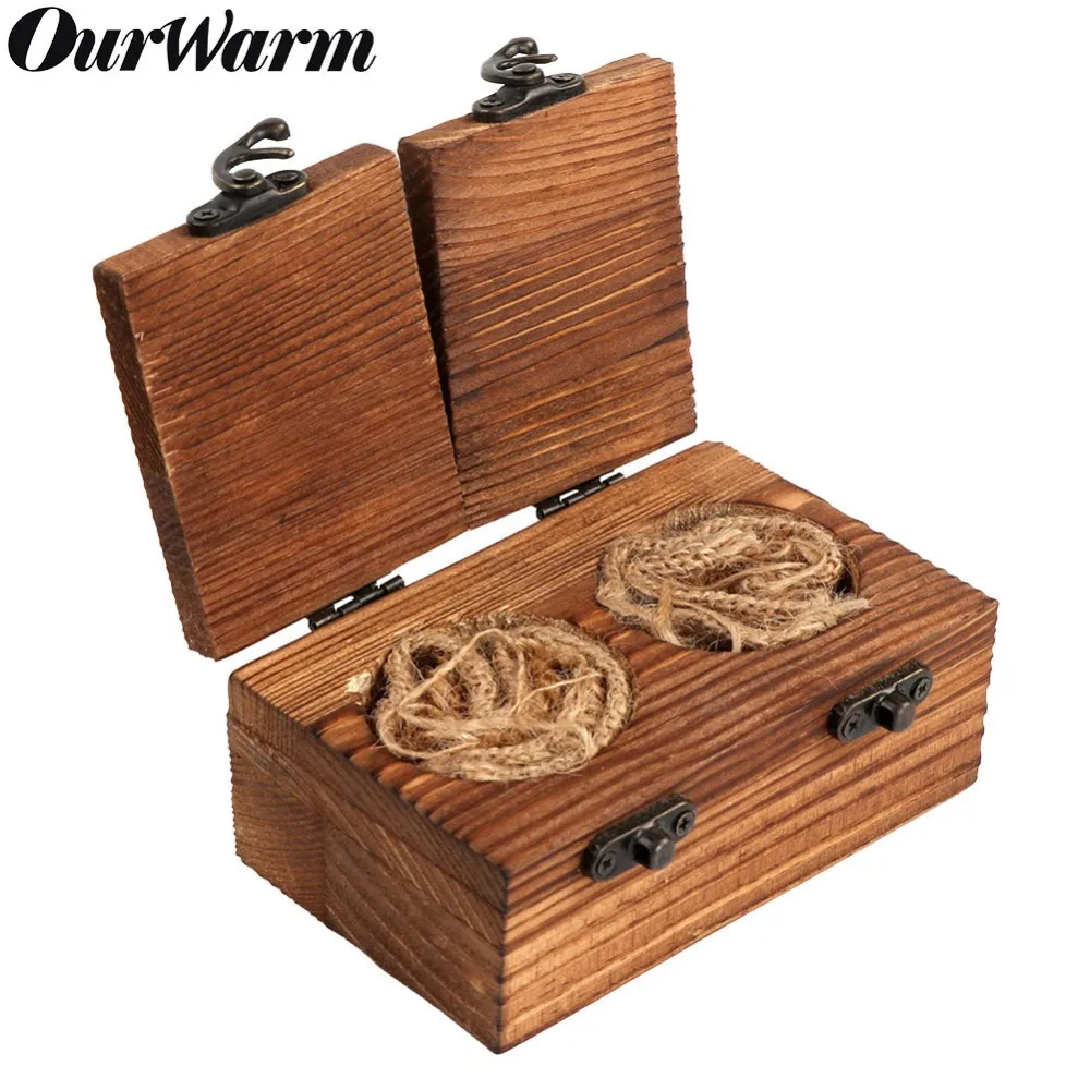 Деревянная коробка для обручального кольца OurWarm Mr Mrs деревянная Свадебный декор в