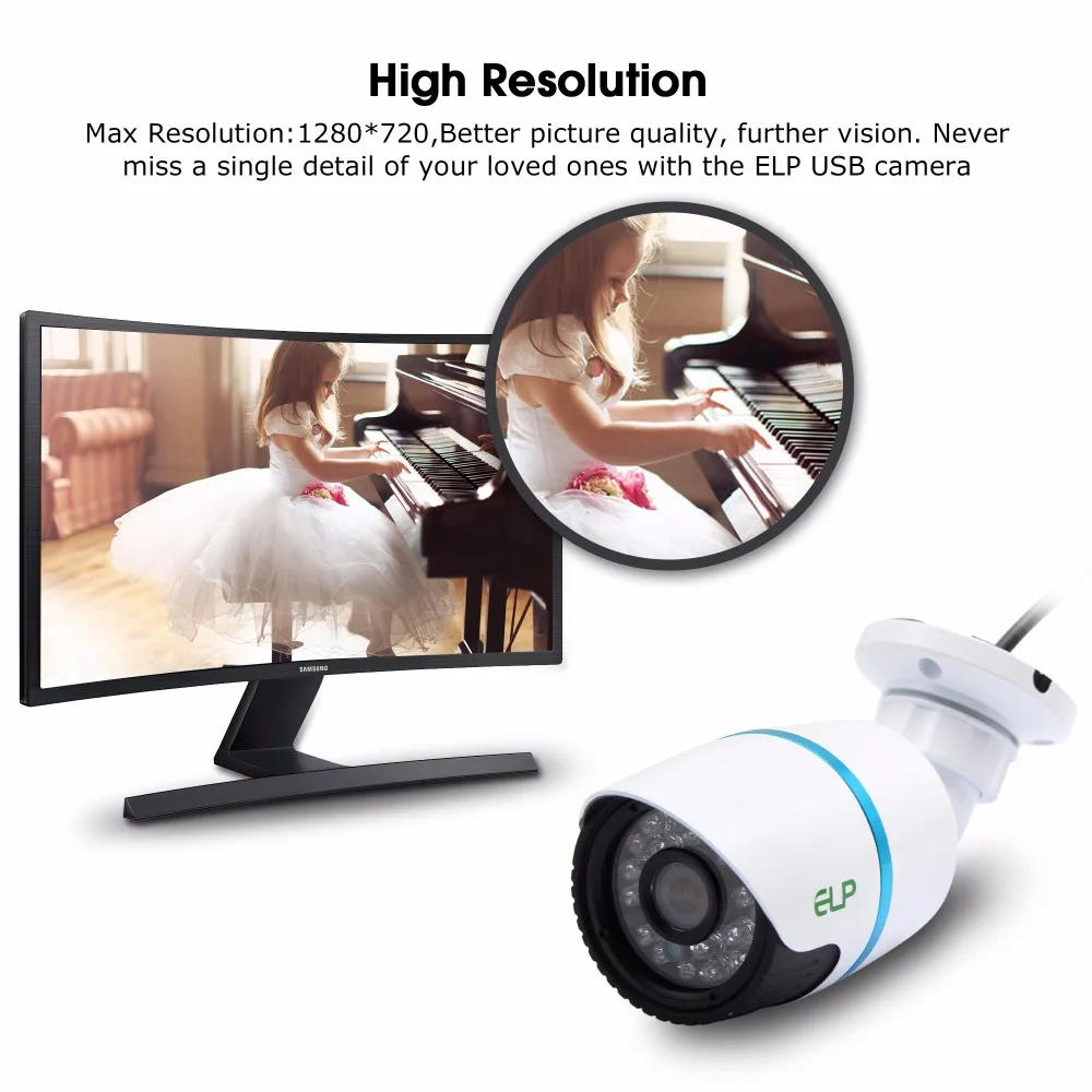 H.264 30fps 720P USB Камера Безопасности Cmos OmniVision OV9712 ночное видение пуля usb дикой природы