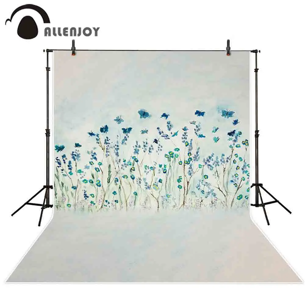 

Allenjoy фон для фотосъемки с бабочками лавандовое поле акварель детский душ фон для фотосъемки детская студия