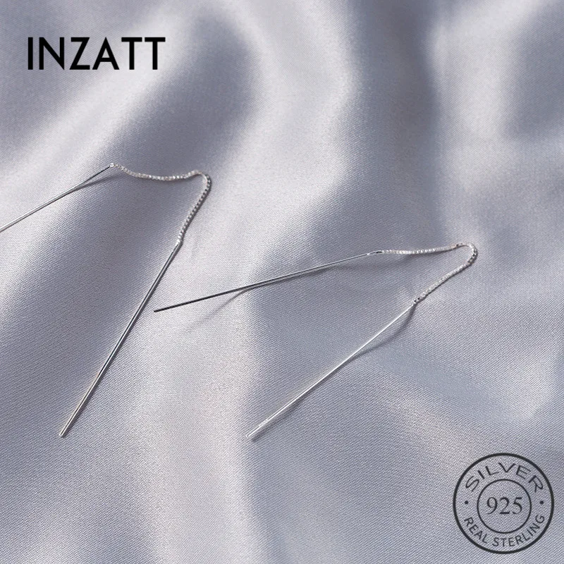 

INZATT Fashion Real 925 Sterling Silver Tassel Dangle Drop Earrings Minimalist Trendy Jewelry For Women Party Accessories Gift