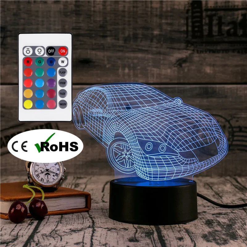 

3D Led Novety Lighting Creative Gift Night Light Table Lamp Led Car Light Home Corridor Hotel Party Atmosphere Lights