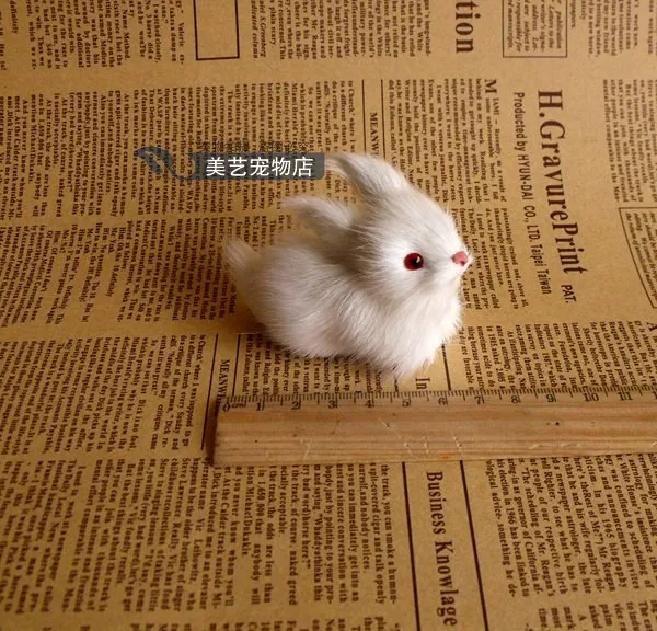 Мини Белый Кролик Desktop украшения модель игрушки орнамент плюшевые куклы