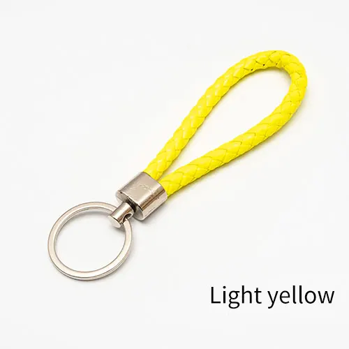 light yellow 1 шт., кожзам, плетеная веревка, брелок, сумка, подвеска, сделай сам, ювелирные аксессуары, брелок для ключей, автомобильный брелок, для мужчин и женщин, брелок - Цвет: light yellow