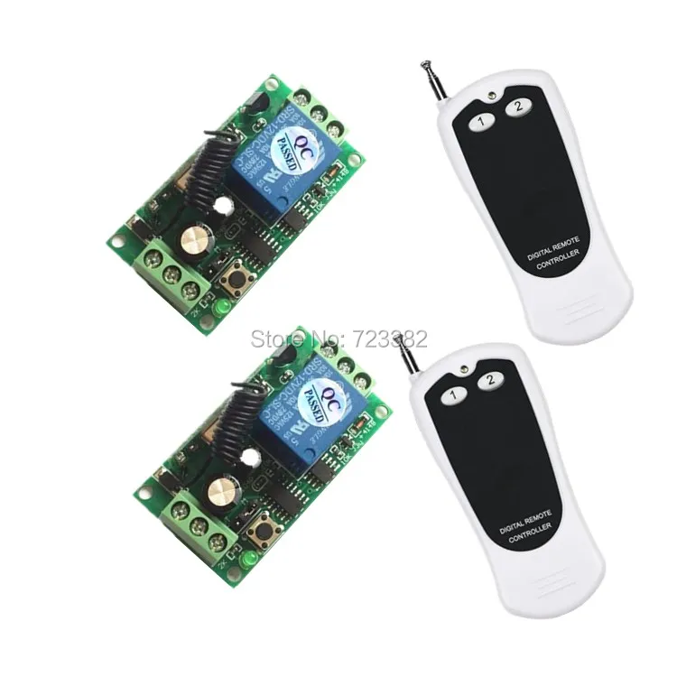 Реле 12 В/24 В/9 в 10 А, 1 канал, беспроводной пульт дистанционного управления RF, 2 передатчика + 2 Приемника 315 МГц