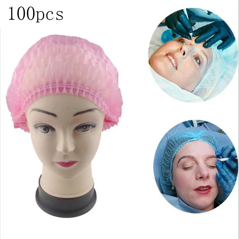 

100pcs permanent makeup caps Sterile hat microblading accesories for eyebrow tattooing Disposable Hair Net Caps free shipping