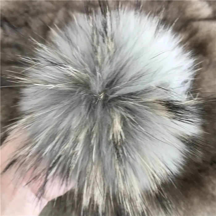 Light Gray Magicfur-1 шт. 15 см " мяч из натурального меха енота помпон W кнопка для шляпки обувь аксессуары DIY - Цвет: Light Gray