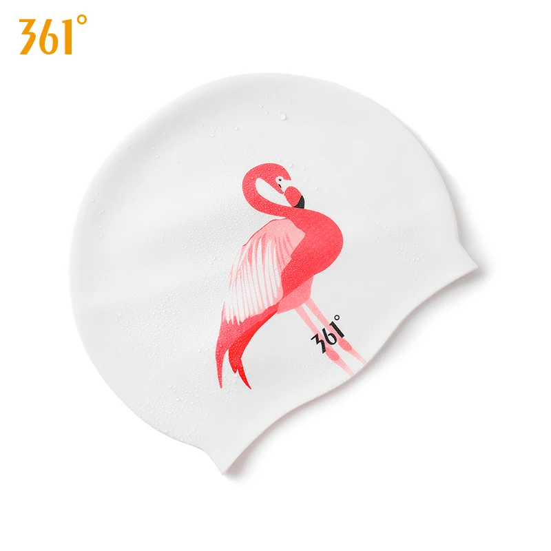 361 Silicone Swimming Caps for Women Long Hair Fashion Design Flamingo Girl Swimming Cap Waterproof Ear Protection Pool Swim Hat - Цвет: SLY196049