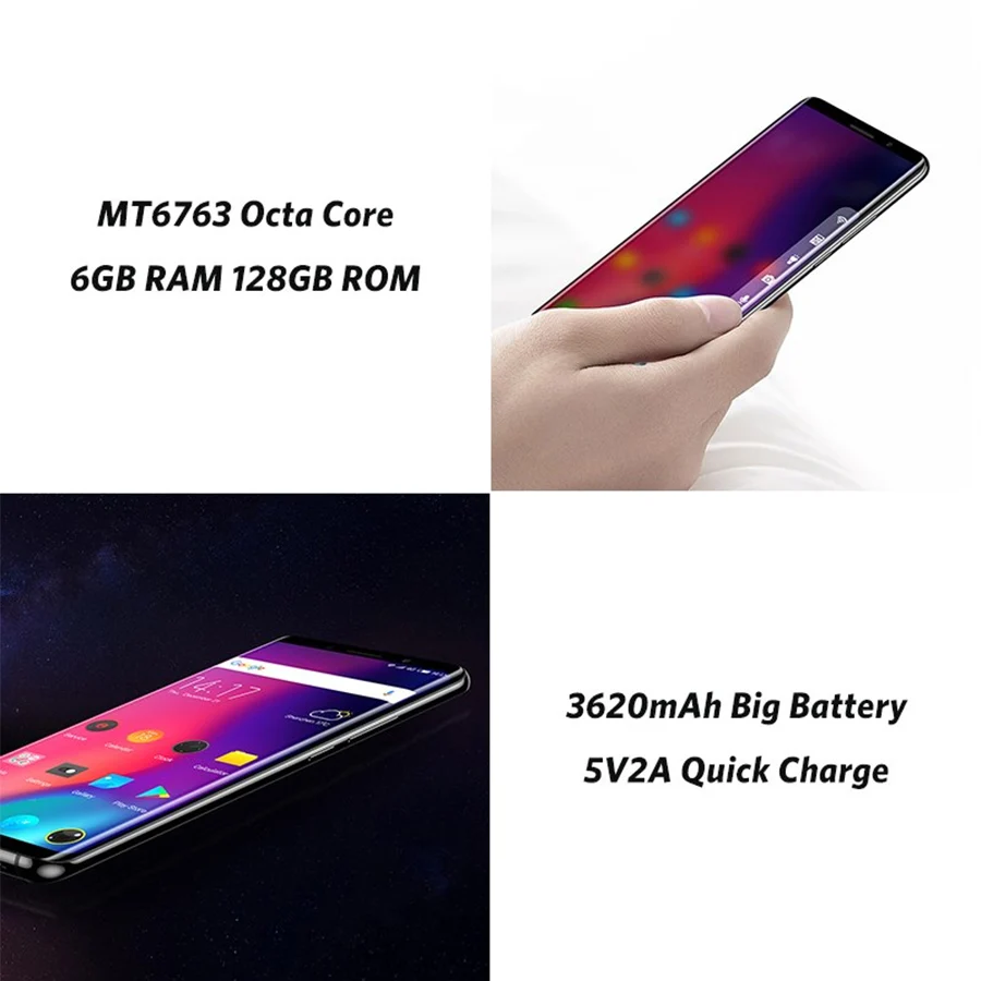 Elephone U 5 99 &quot18:9 экран 6 ГБ 128 Лицо ID мобильный телефон Android 7 1 MT6763 Восьмиядерный 13MP