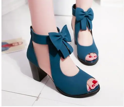 

New fashion Women shoes bowknot high Heel zipper Sandals Summer New High Heel Shoes Fashion Mesh fashion women sandals
