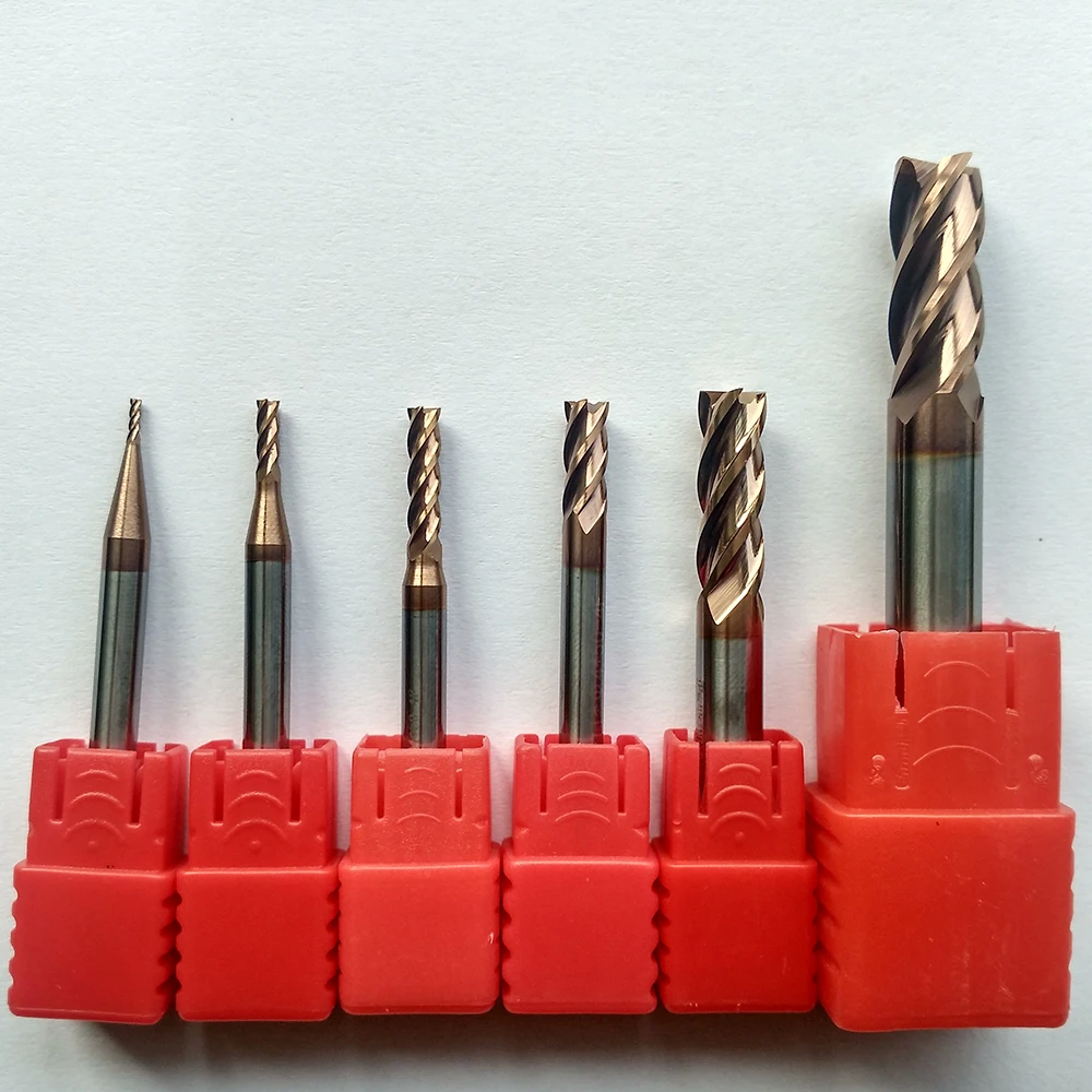 

Jerray 1mm,2mm,3,,,4mm,5mm,6mm,8mm,10mm,12mm 4 flutes lengthen HRC55 Tungsten Carbide Flat End Mill CNC Milling Router Bits