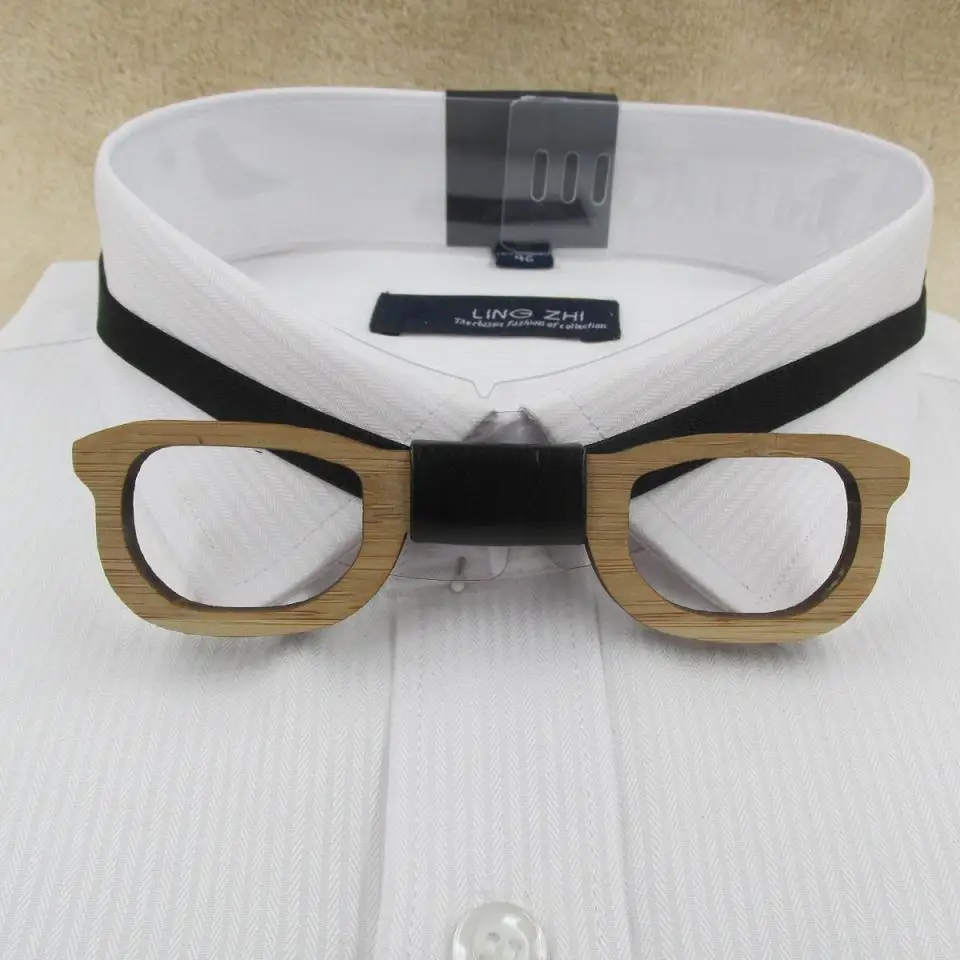Glasses 01 Модный деревянный галстук-бабочка из якорей, очков, самолета, лучший подарок для Него - Цвет: Glasses 01