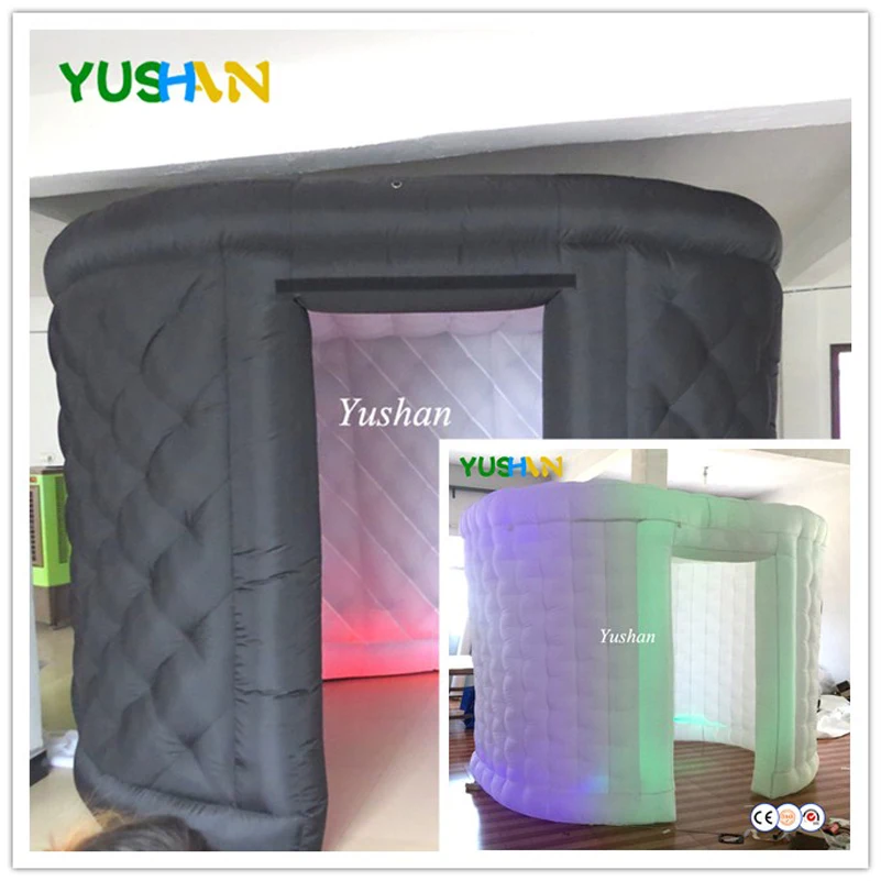 Black Or White Oval Inflatable Photo booth backdrops with 1 curtain door LED lights portable party sales | Дом и сад