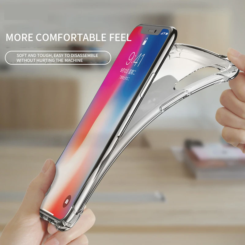 DPRUI drop proof phone case for iPhoneX/8/7/6sPlus Transparent soft shell silicone protective cover |