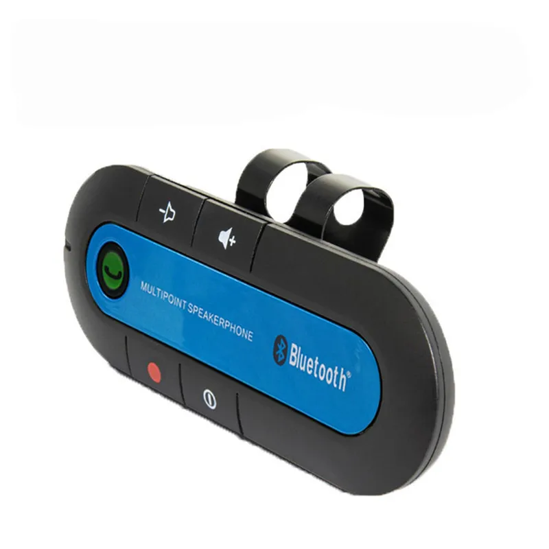 Bluetooth автомобильный комплект громкой связи беспроводной Bluetooth динамик телефон MP3 музыкальный плеер Портативный полезный клип динамик телефон с автомобильным зарядным устройством - Название цвета: Синий