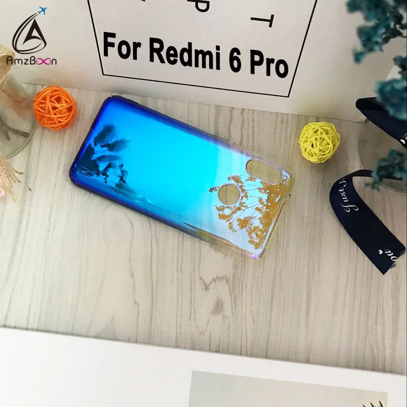 Amzboon Case For Xiaomi Redmi 6A Aurora Gradient Color Transparent Cover Redmi6 Phone case Remi 6Pro Light Slim PC Coque | Мобильные