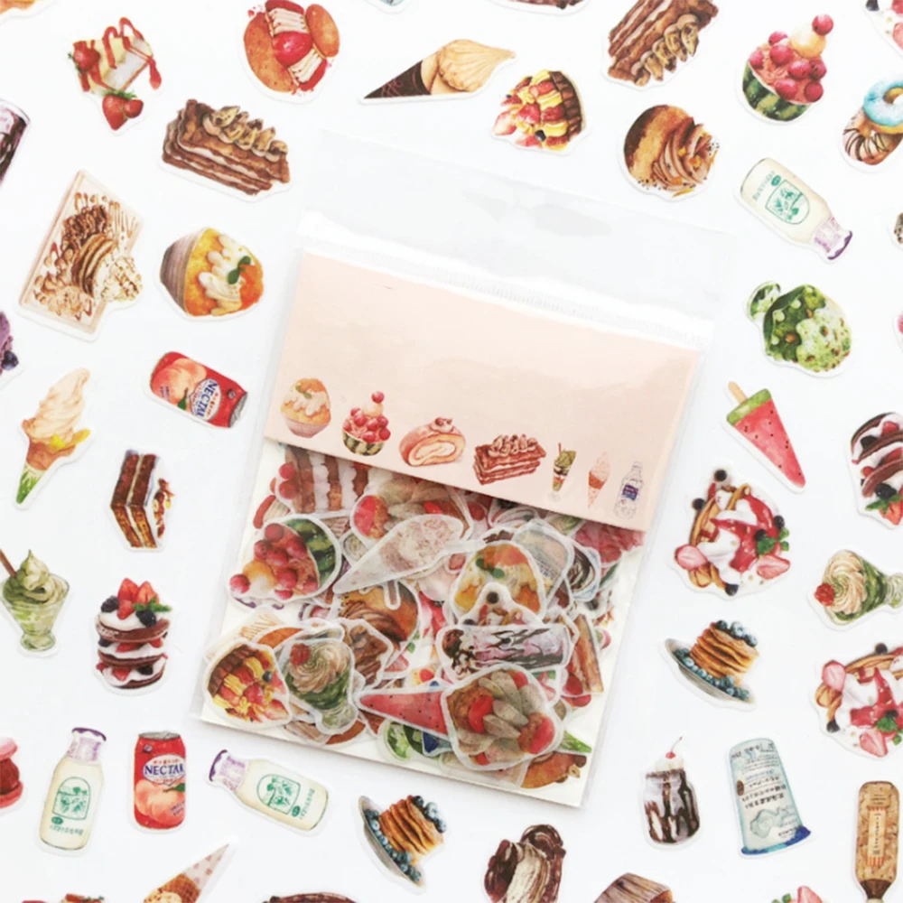 100 шт./упак. цветы Тотем памятки наклейки пакет Kawaii вкусные Еда планировщик для