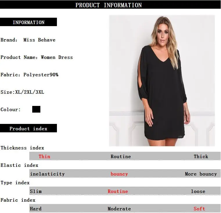 MISS Behave Chiffon Dress Women Plus Size Hollow Out Wrist Solid Winter Autumn Casual Dresses Fall Knee-Length | Женская одежда