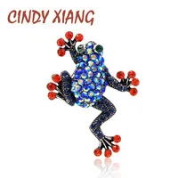 CINDY XIANG 3 цвета на выбор Стразы Броши лягушка для женщин Винтажная модная брошь-животное булавка Милая яркая картонная стильная бижутерия